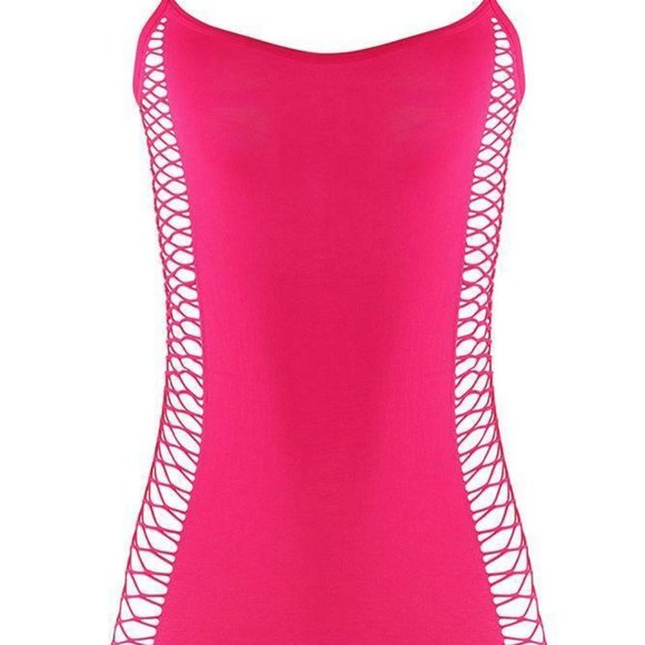 Lapdance Lingerie Hot Pink Pop 'N Lock Mini Dress - Picture 3 of 3